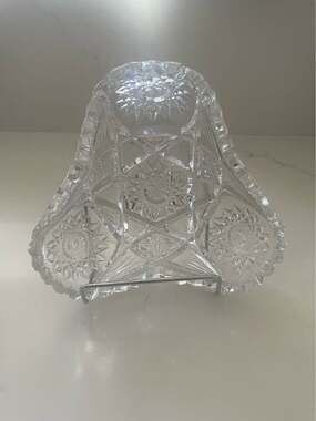 American Brillance Cut Glass Triangle Dish